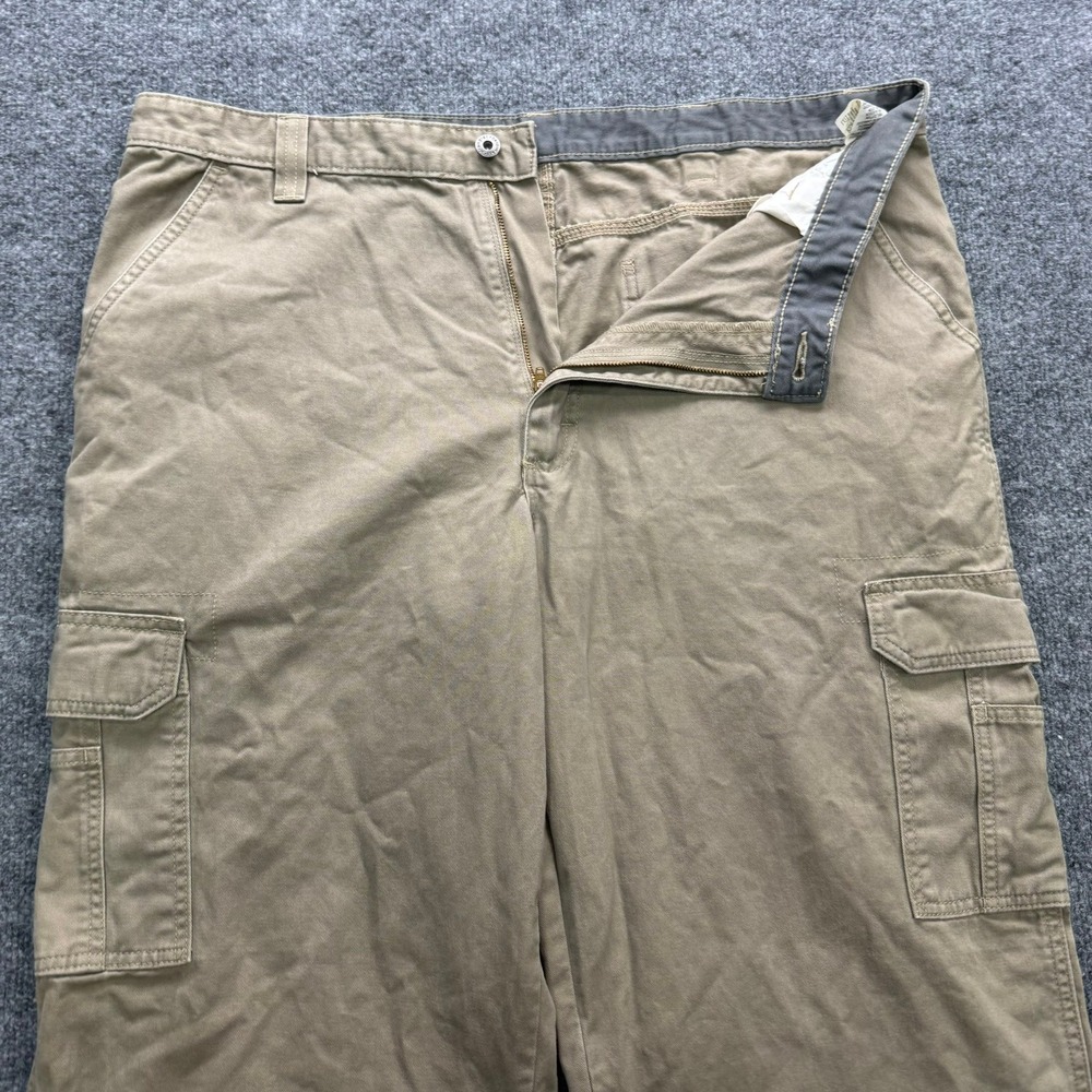 Wrangler Hero Originals Cargo Pants Men's 38x32 Tan Cotton Work Utility Trousers